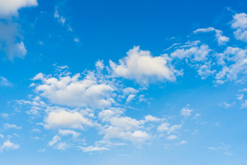 blue sky with clouds closeup.
