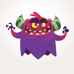 Fotobehang Angry cartoon monster. Halloween vector illustration © drawkman