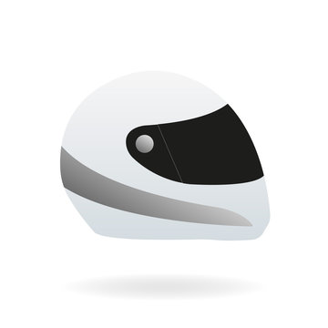 Motorcycle helmet. Racing moto helmet isolated on white background. Vector illustration.