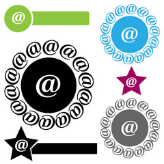 Email symbols isolated on background