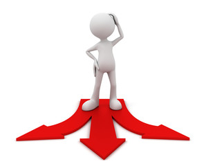 direction choice concept  3d illustration