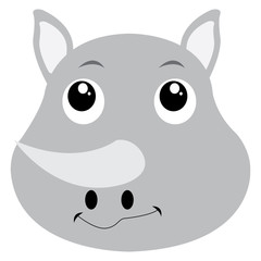 Isolated avatar of rhino on a white background, vector illustration