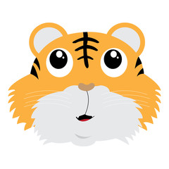 Isolated avatar of tiger on a white background, vector illustration