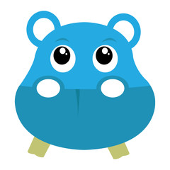 Isolated avatar of hippopotamus on a white background, vector illustration