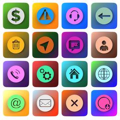 Set of 3d icons of different colors