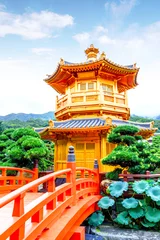 Foto auf Acrylglas Hong Kong Nan Lian Garten in Diamond Hill, Hongkong. Der öffentliche Park mit freiem Eintritt hat eine Fläche von 3,5 Hektar und wurde nach dem Architekturstil der Tang-Dynastie entworfen.