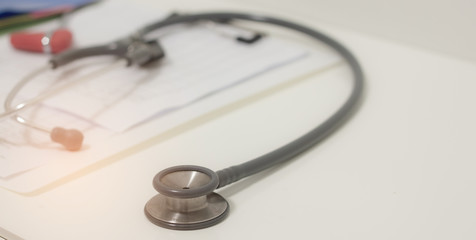 Medical equipment on the desk