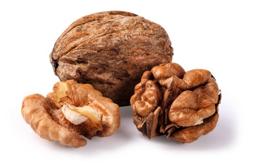01 Walnuts, isolated on white background