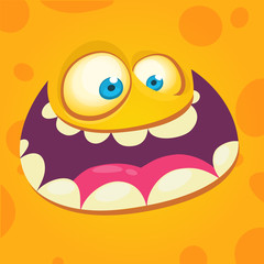 Cartoon expression monster. Carnival mask for kids