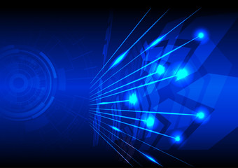 Futuristic laser beam and arrows on dark background, internet hi speed concept