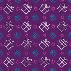 Materiał do szycia gift present with stars color line pattern