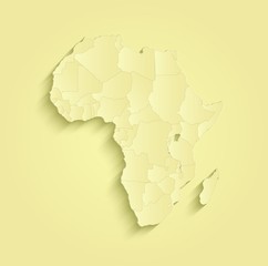 Africa map separate individual states yellow vector
