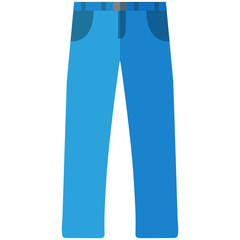 Vector Icon of a jeans for men or women in flat style without outline. Pixel perfect. Business and office look. For shops and stores 