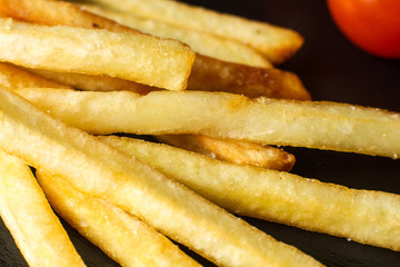French fries background, closeup shot