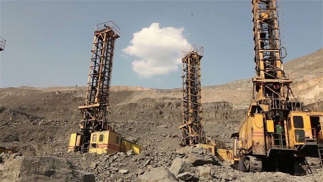 The pit drill panorama, Industrial exterior, Iron ore quarry panorama