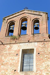 Fototapeta na wymiar Bell tower of Saint Caterina sanctuary at Siena