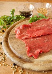 Carpaccio of beef with spices,