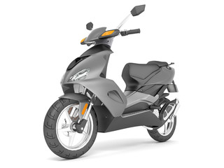 3d render isolated on white background gray scooter.