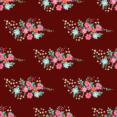 Obraz na płótnie Canvas Elegant gentle trendy pattern in small-scale flower. Millefleurs. Liberty style. Floral seamless background for textile, cotton fabric, covers, manufacturing, wallpapers, print, gift wrap and scrapboo