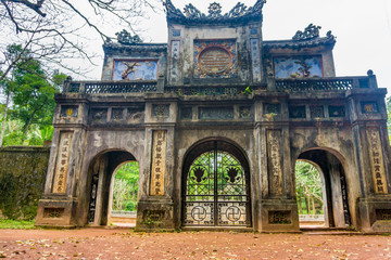 Gate of the pagoda in Hue Vietnam. Tu Dam pagoda