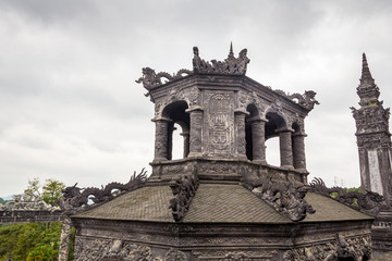 Large tower of Khai Dinh tomb at Hue Vietnam