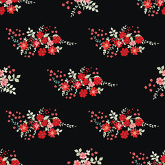 Elegant gentle trendy pattern in small-scale flower. Millefleurs. Liberty style. Floral seamless background for textile, cotton fabric, covers, manufacturing, wallpapers, print, gift wrap and scrapboo