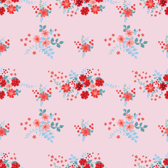 Elegant gentle trendy pattern in small-scale flower. Millefleurs. Liberty style. Floral seamless background for textile, cotton fabric, covers, manufacturing, wallpapers, print, gift wrap and scrapboo