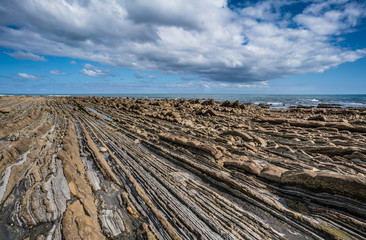 Layers of flysch in low tide, Zumaia