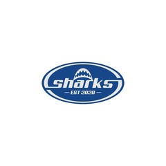Sharks Logo / Oval sharks logo design