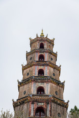 Tower at Thien Mu pagoda in Hue Vietnam