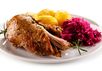 Roast duck fillet and vegetables