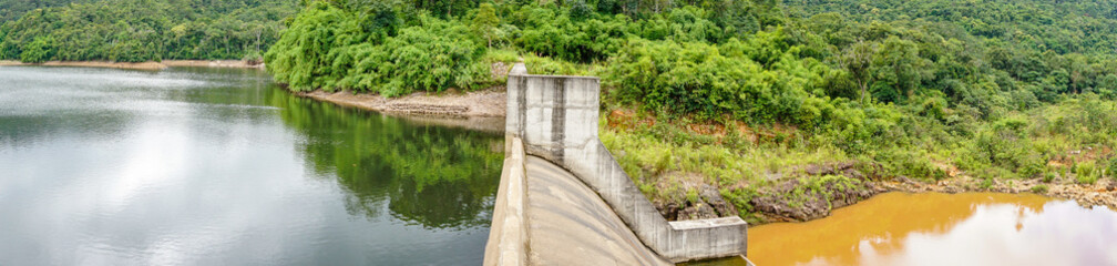 Landscape of the hydroelectric powerplant in forest