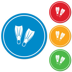 Fototapeta premium Diving flippers icon