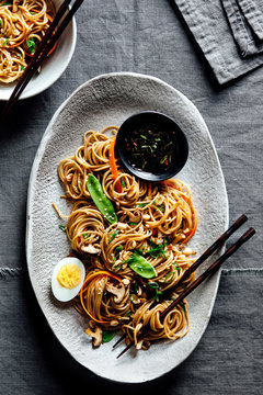 Soba noodle platter