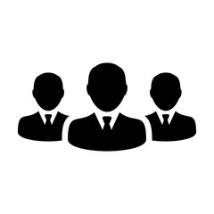 Group Icon Vector People for Business Team Management Male Person Avatar Symbol in Glyph Pictogram illustration