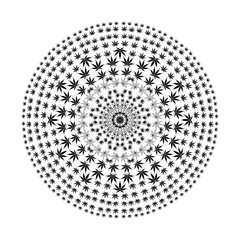 Flower Mandala, Vintage decorative elements, Marijuana leaf vector pattern
