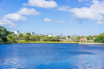 Fototapeta na wymiar The lake in Bao Loc city Vietnam