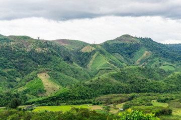 Fototapeta na wymiar Beautyful landscape of mountain in Lam Dong Vietnam