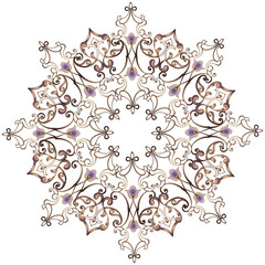 Elegant oriental mandala gold. Vector manda