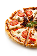 Pizza on white background