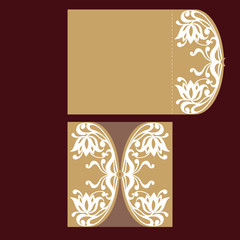 Laser cut wedding invitation card template vector. Vector illustration