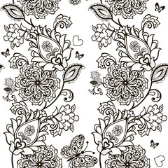 Fantastic flowers pattern for anti-stress Coloring