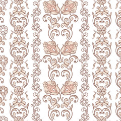 Striped seamless floral pattern in pastel colors. Vintage flowers seamless ornament. Decorative ornament backdrop for fabric, textile, wrapping paper
