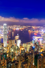 Fototapeta premium Hong Kong Victoria Harbor night view
