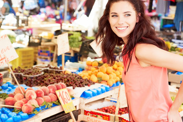 Woman at the food bazaar.