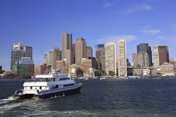 Obraz premium Boston skyline and harbor, USA