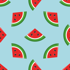 Pattern image of a piece of watermelon on a blue background