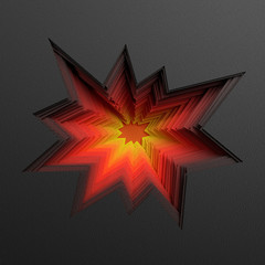 3d render, abstract paper background, bang, explosion, layers, flat structures, hole, macro texture
