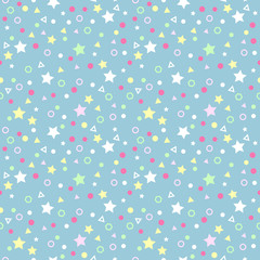 Endless Christmas Pattern. Snowflakes and Stars.