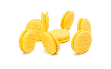 Yellow double fruit biscuits